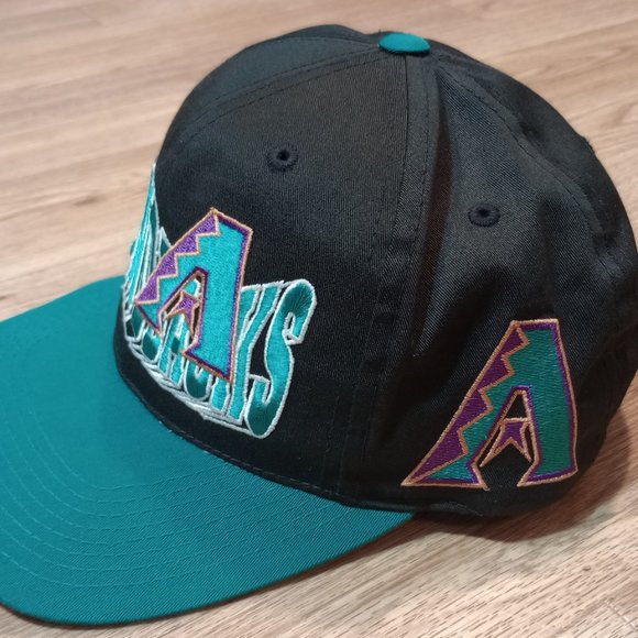 VINTAGE 90s Arizona Diamondbacks Hat Wave Snapback G Cap Spellout One Size Adult - Picture 3 of 13